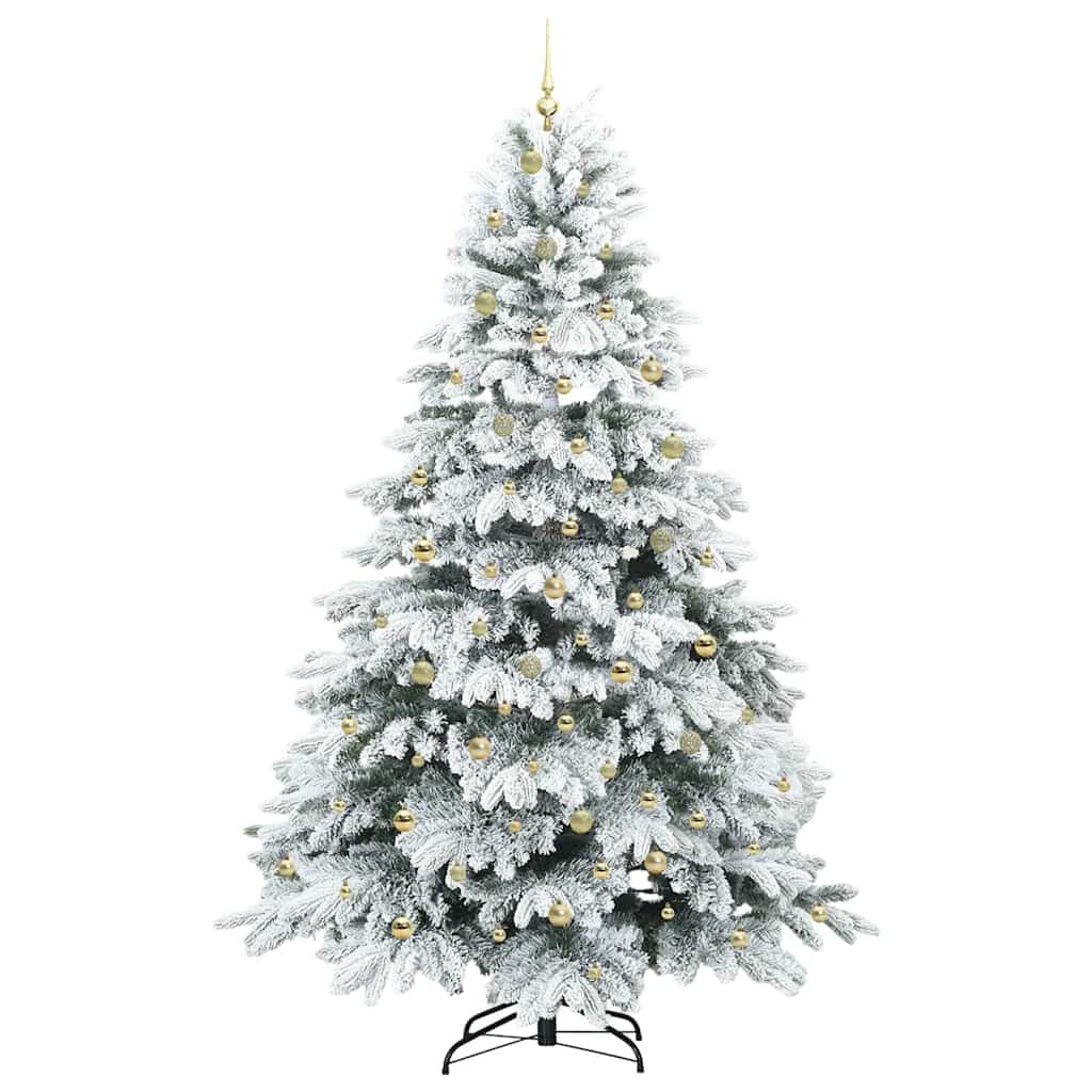 vidaXL Artificial Christmas Tree with 300 LEDs White 240 cm PE and PVC 4