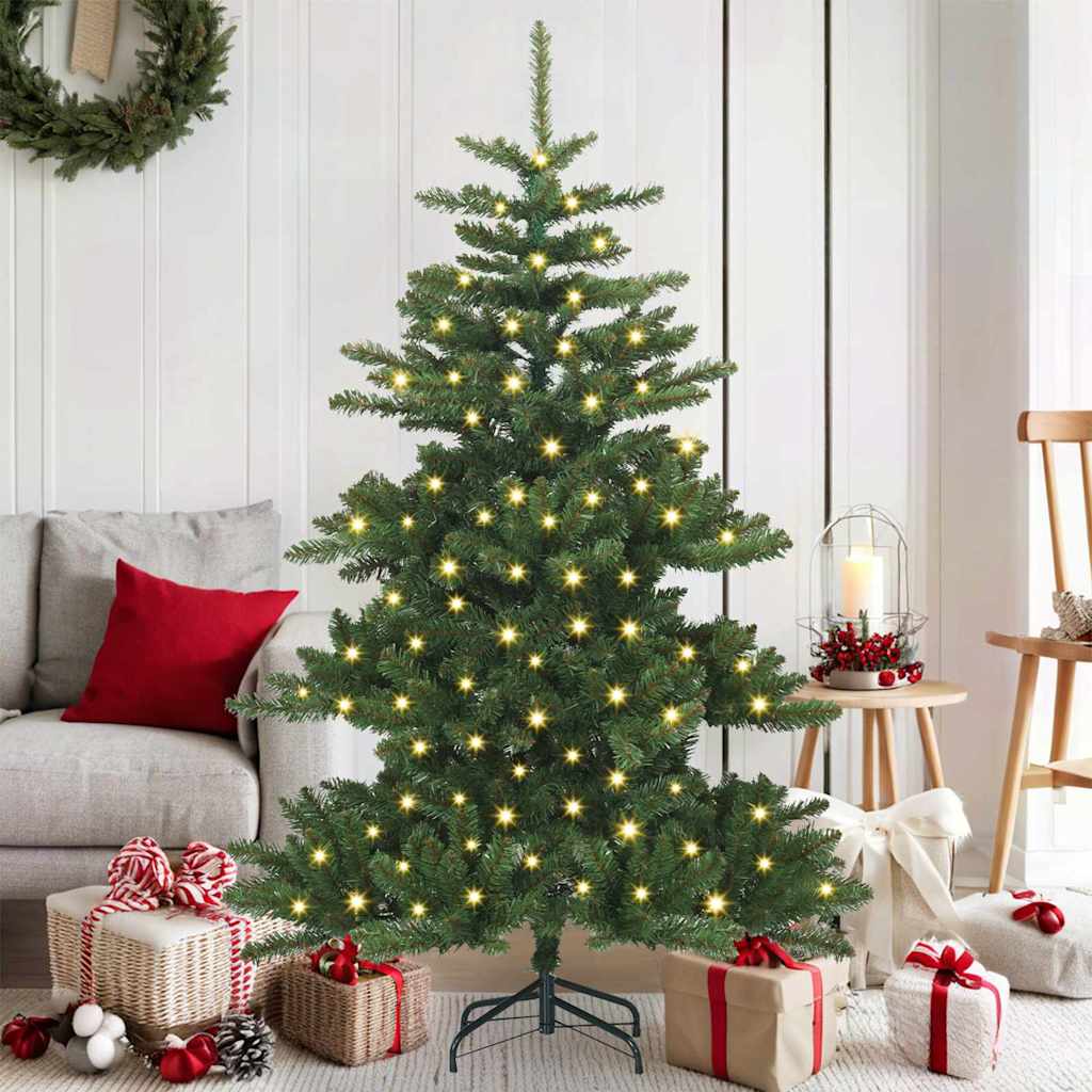 vidaXL Artificial Hinged Christmas Tree Green 150 cm PVC and Steel 1