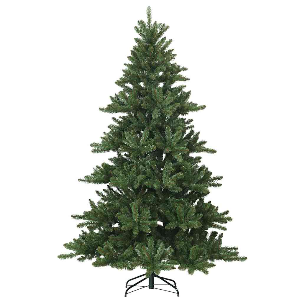 Artificial Hinged Christmas Tree PVC and Steel Green 210 cm with LEDs