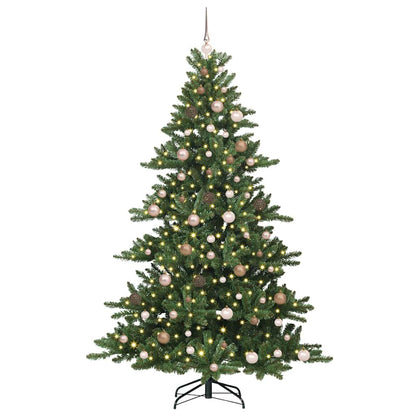 vidaXL Artificial Hinged Christmas Tree Green 210 cm PVC and Steel 3