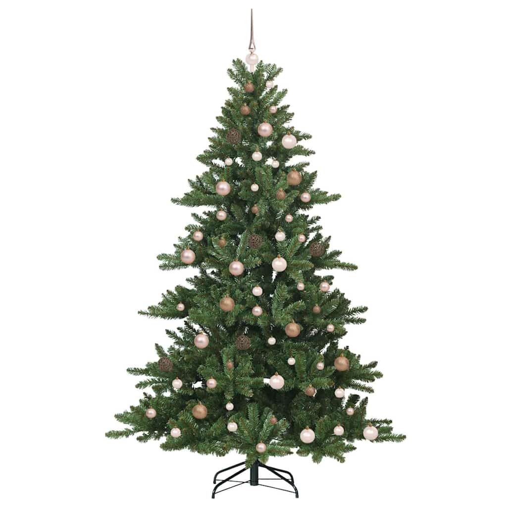 vidaXL Artificial Hinged Christmas Tree Green 210 cm PVC and Steel 4