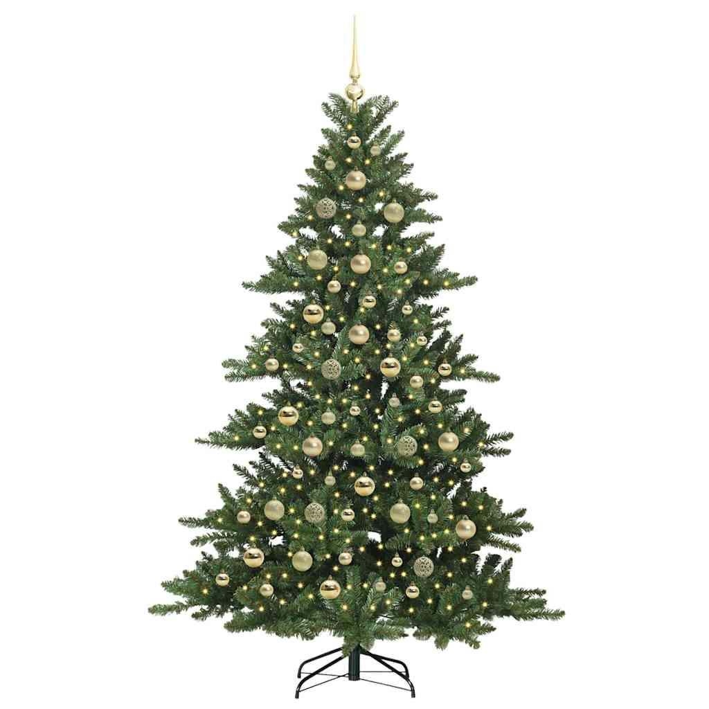 vidaXL Artificial Hinged Christmas Tree Green 210 cm PVC and Steel 3