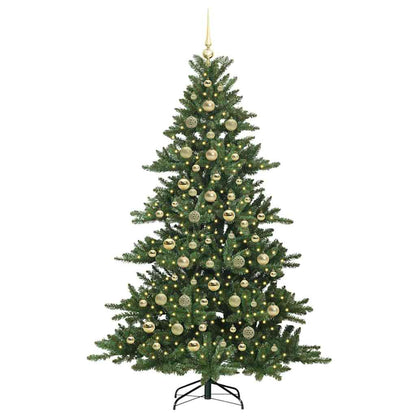 vidaXL Artificial Hinged Christmas Tree Green 210 cm PVC and Steel 3