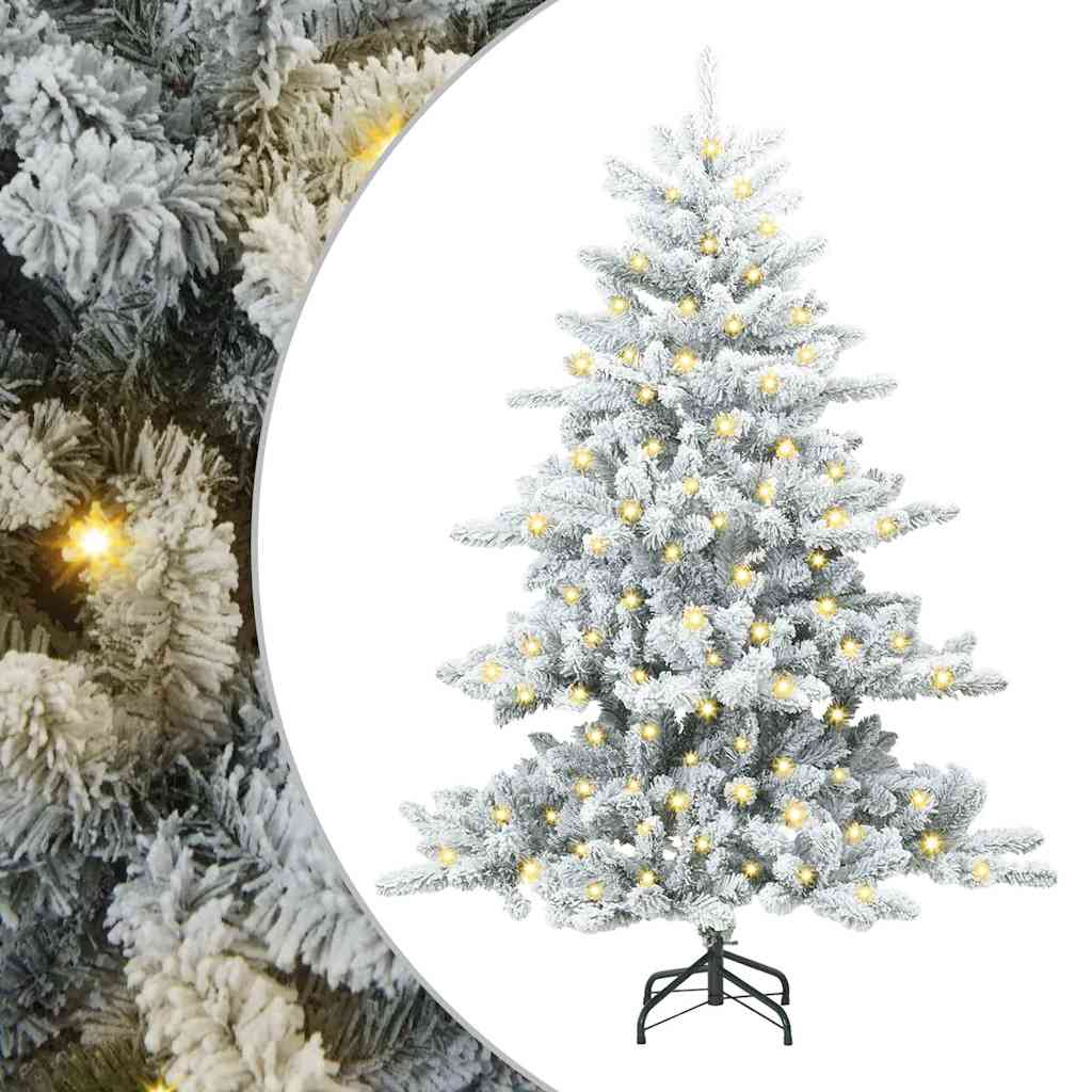 vidaXL Artificial Hinged Christmas Tree White 150 cm PVC and Steel 2