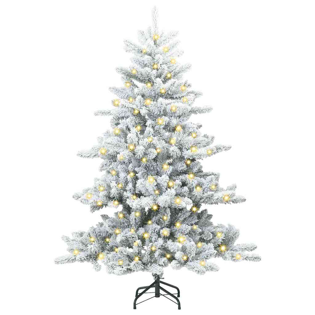 vidaXL Artificial Hinged Christmas Tree White 150 cm PVC and Steel 3
