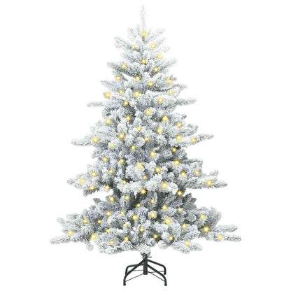 vidaXL Artificial Hinged Christmas Tree White 150 cm PVC and Steel 3