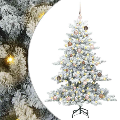 vidaXL Artificial Hinged Christmas Tree White 150 cm PVC and Steel 2