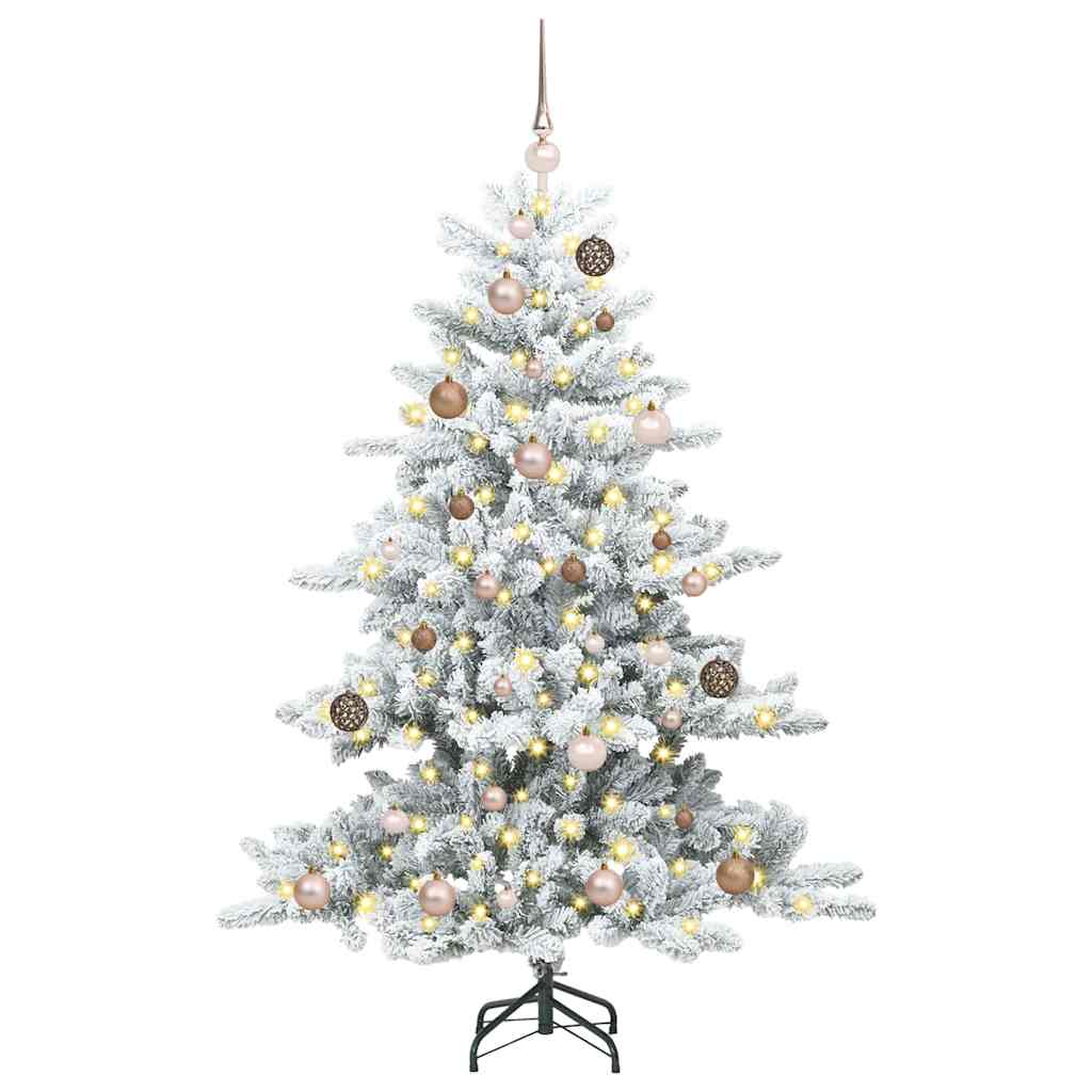 vidaXL Artificial Hinged Christmas Tree White 150 cm PVC and Steel 3