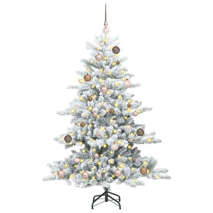 vidaXL Artificial Hinged Christmas Tree White 150 cm PVC and Steel 3