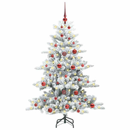 vidaXL Artificial Hinged Christmas Tree White 150 cm PVC and Steel 3