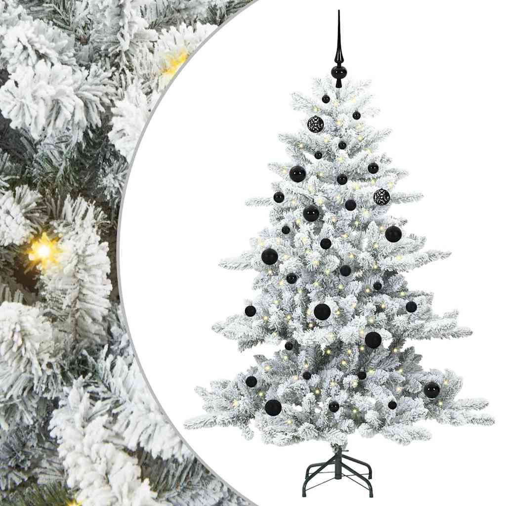 vidaXL Artificial Hinged Christmas Tree White 150 cm PVC and Steel 2