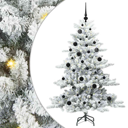 vidaXL Artificial Hinged Christmas Tree White 150 cm PVC and Steel 2
