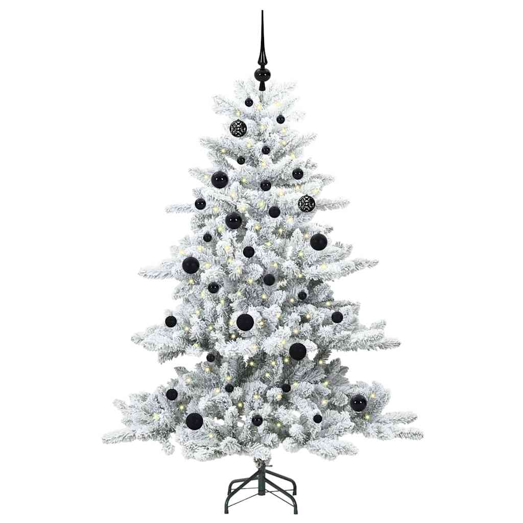 vidaXL Artificial Hinged Christmas Tree White 150 cm PVC and Steel 3