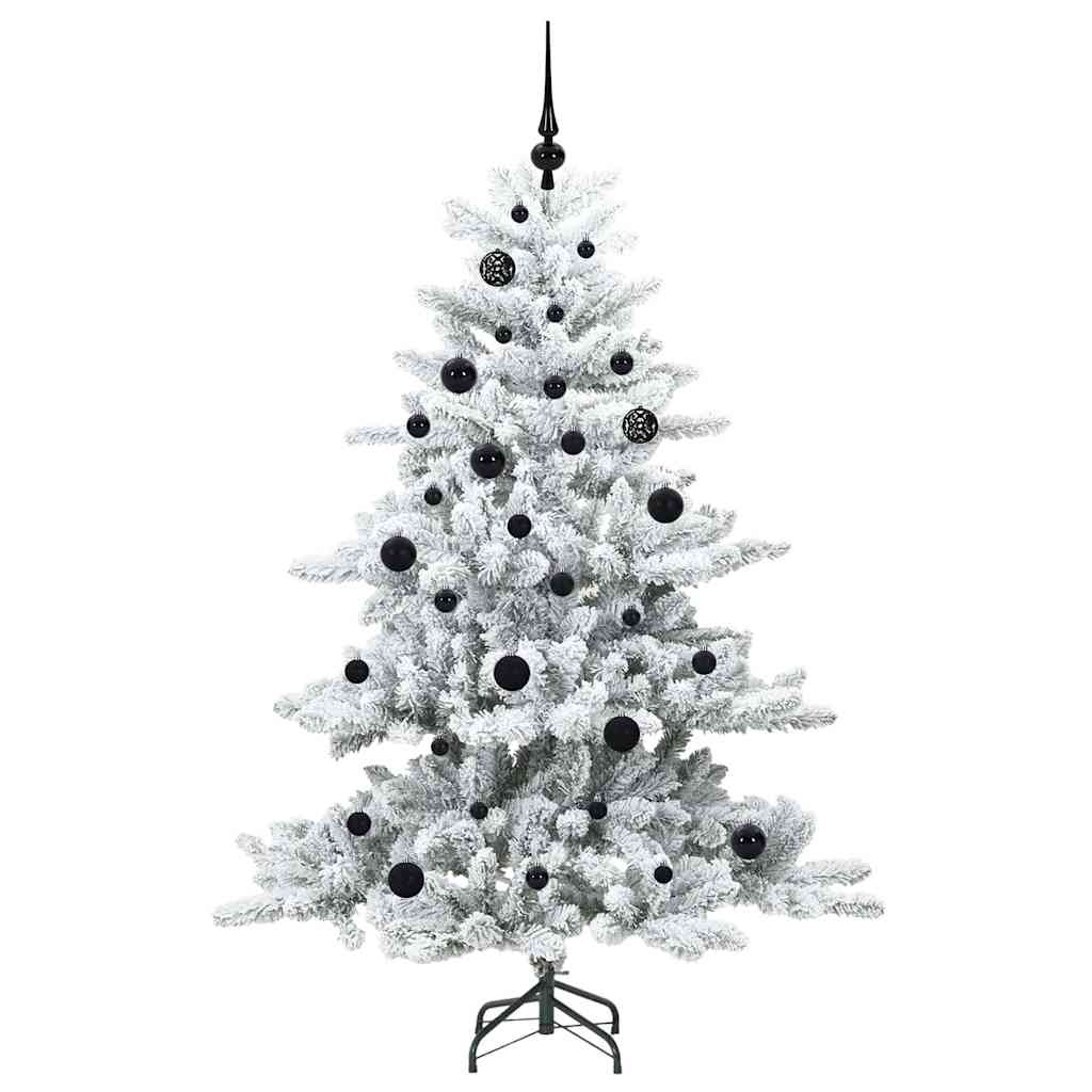 vidaXL Artificial Hinged Christmas Tree White 150 cm PVC and Steel 4