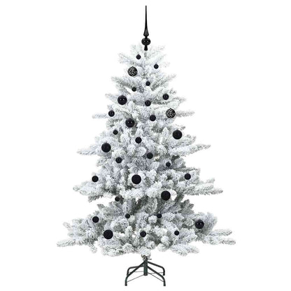 vidaXL Artificial Hinged Christmas Tree White 150 cm PVC and Steel 4