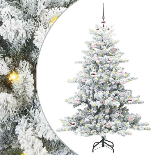 vidaXL Artificial Hinged Christmas Tree White 150 cm PVC and Steel 1