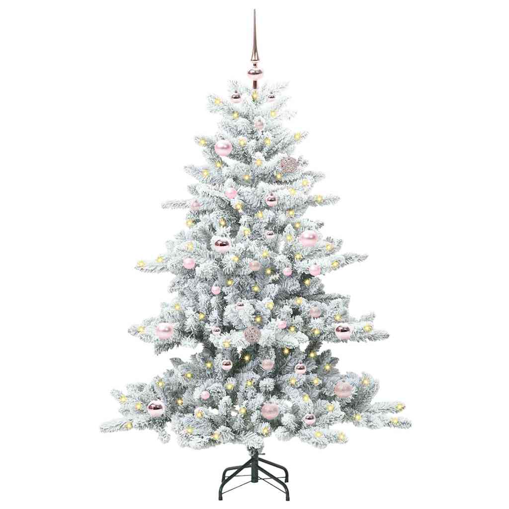 vidaXL Artificial Hinged Christmas Tree White 150 cm PVC and Steel 2