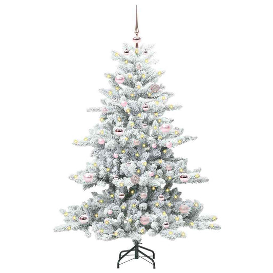 vidaXL Artificial Hinged Christmas Tree White 150 cm PVC and Steel 2