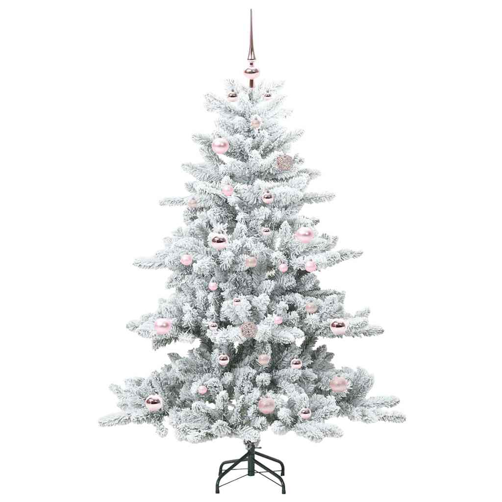 vidaXL Artificial Hinged Christmas Tree White 150 cm PVC and Steel 3