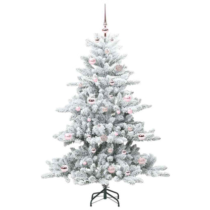 vidaXL Artificial Hinged Christmas Tree White 150 cm PVC and Steel 3