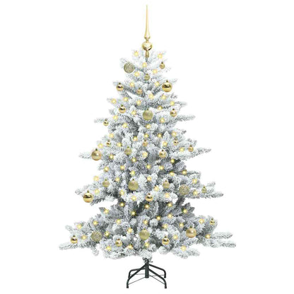 vidaXL Artificial Hinged Christmas Tree White 150 cm PVC and Steel 3