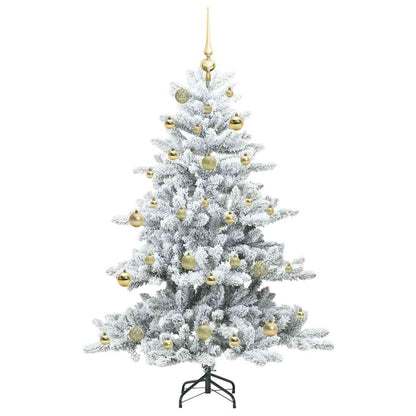 vidaXL Artificial Hinged Christmas Tree White 150 cm PVC and Steel 4
