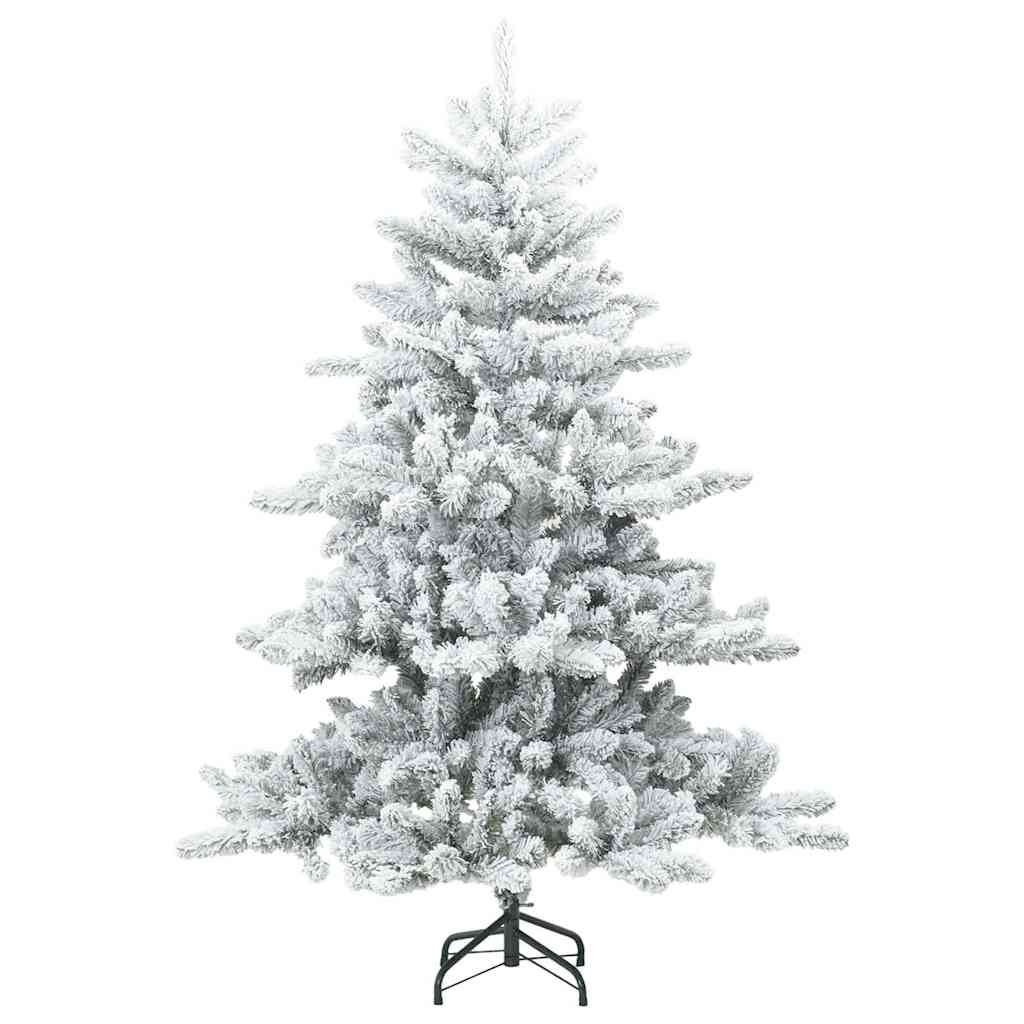 vidaXL Artificial Hinged Christmas Tree White 150 cm PVC and Steel 5