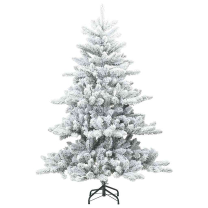 vidaXL Artificial Hinged Christmas Tree White 150 cm PVC and Steel 5