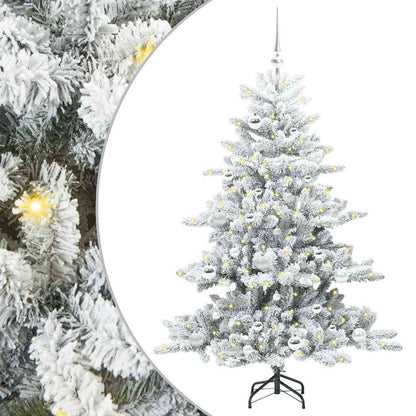 vidaXL Artificial Hinged Christmas Tree White 150 cm PVC and Steel 2