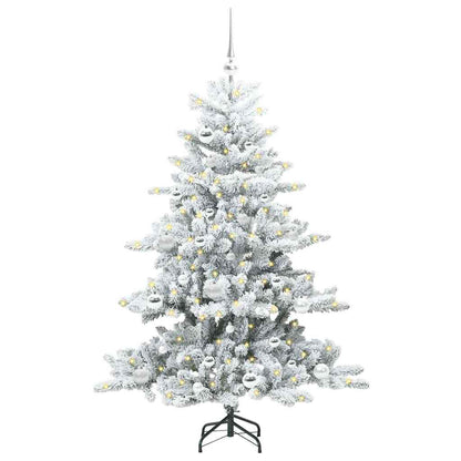 vidaXL Artificial Hinged Christmas Tree White 150 cm PVC and Steel 3