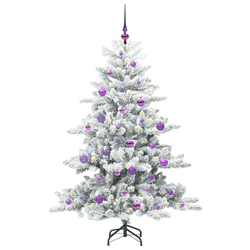 vidaXL Artificial Hinged Christmas Tree White 150 cm PVC and Steel 3