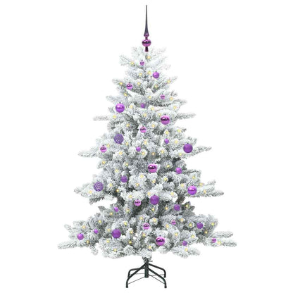 vidaXL Artificial Hinged Christmas Tree White 150 cm PVC and Steel 3