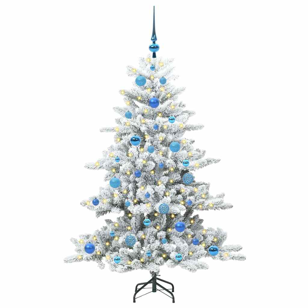 vidaXL Artificial Hinged Christmas Tree White 150 cm PVC and Steel 3