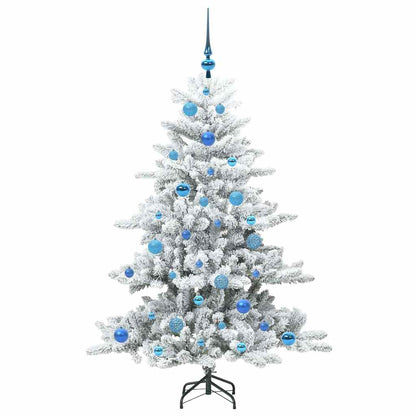 vidaXL Artificial Hinged Christmas Tree White 150 cm PVC and Steel 4