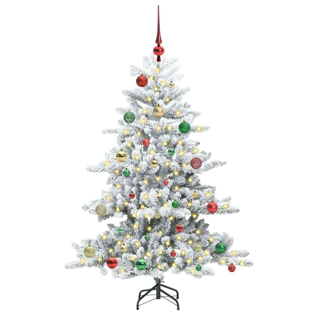 vidaXL Artificial Hinged Christmas Tree White 150 cm PVC and Steel 3