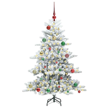 vidaXL Artificial Hinged Christmas Tree White 150 cm PVC and Steel 3