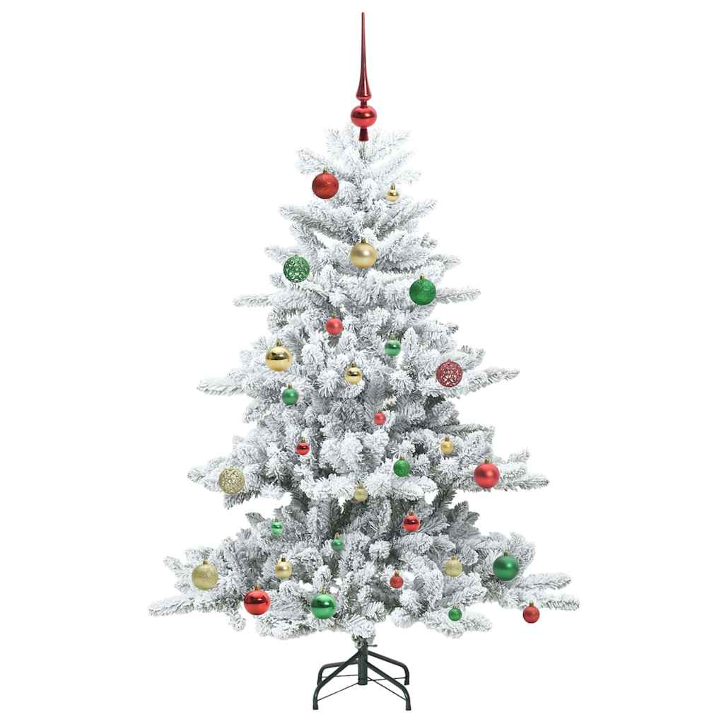 vidaXL Artificial Hinged Christmas Tree White 150 cm PVC and Steel 6