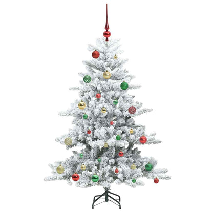 vidaXL Artificial Hinged Christmas Tree White 150 cm PVC and Steel 6