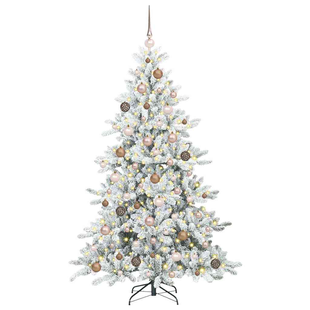 vidaXL Artificial Hinged Christmas Tree White 180 cm PVC and Steel 3