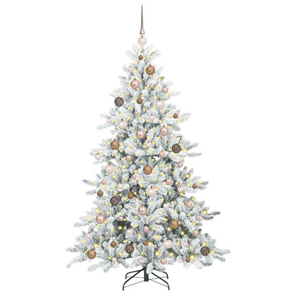 vidaXL Artificial Hinged Christmas Tree White 180 cm PVC and Steel 3