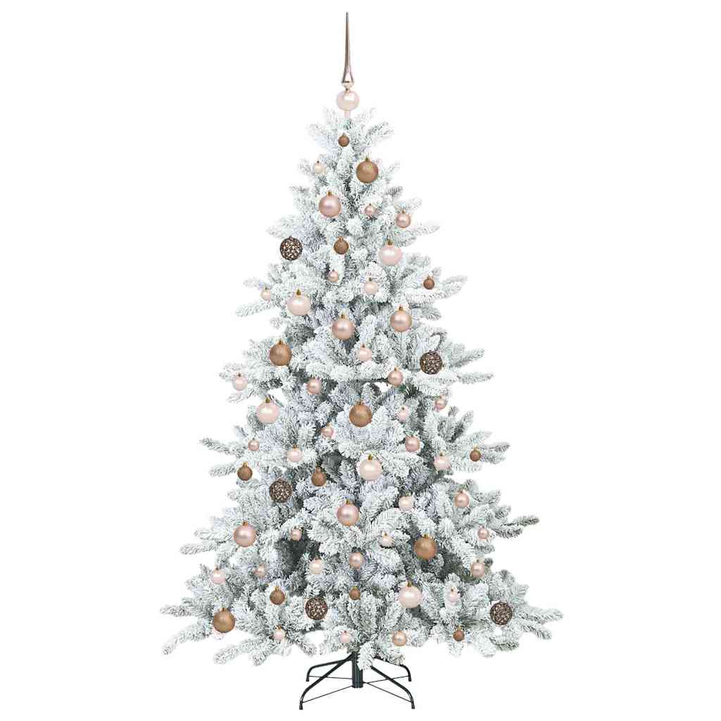 vidaXL Artificial Hinged Christmas Tree White 180 cm PVC and Steel 4