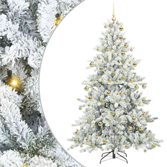 vidaXL Artificial Hinged Christmas Tree White 180 cm PVC and Steel 2