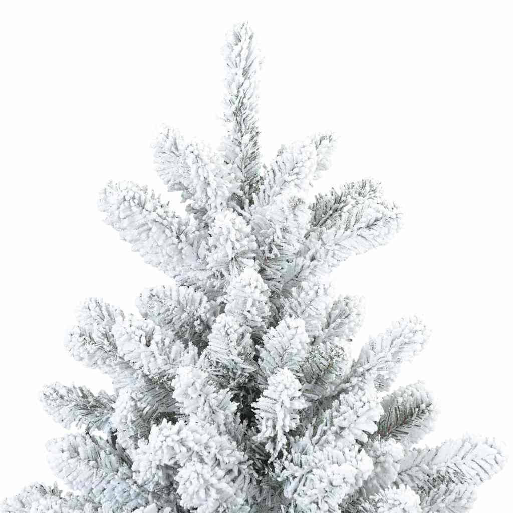 Artificial Hinged Christmas Tree PVC and Steel White 210 cm with LEDs