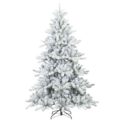 Artificial Hinged Christmas Tree PVC and Steel White 210 cm with LEDs