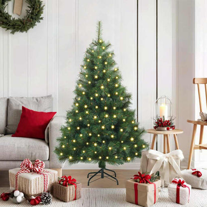 vidaXL Artificial Christmas Tree with 150 LEDs Green 120 cm PE and PVC 1