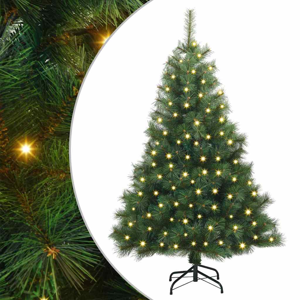 vidaXL Artificial Christmas Tree with 150 LEDs Green 120 cm PE and PVC 2