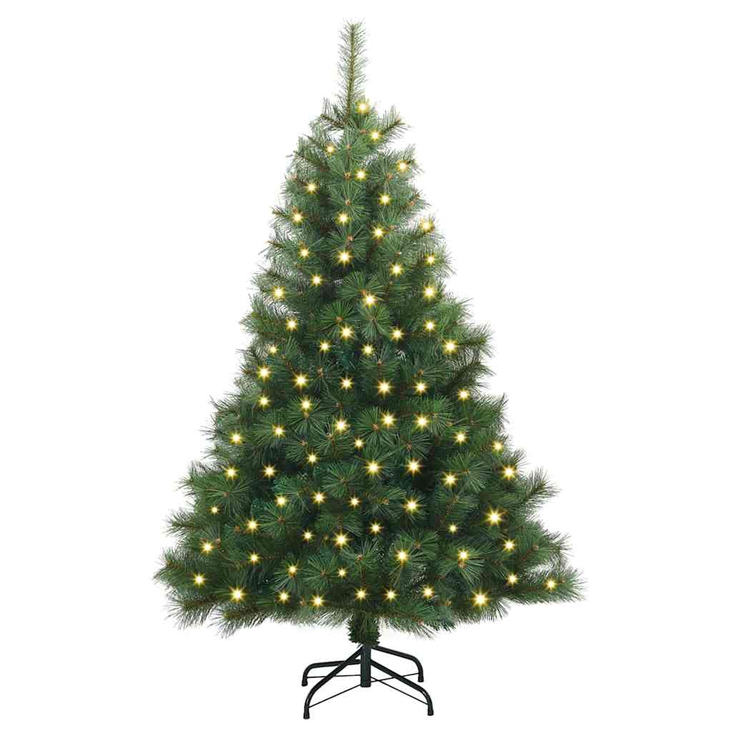 vidaXL Artificial Christmas Tree with 150 LEDs Green 120 cm PE and PVC 3