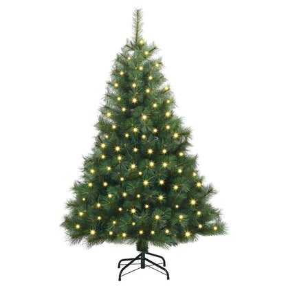 vidaXL Artificial Christmas Tree with 150 LEDs Green 120 cm PE and PVC 3
