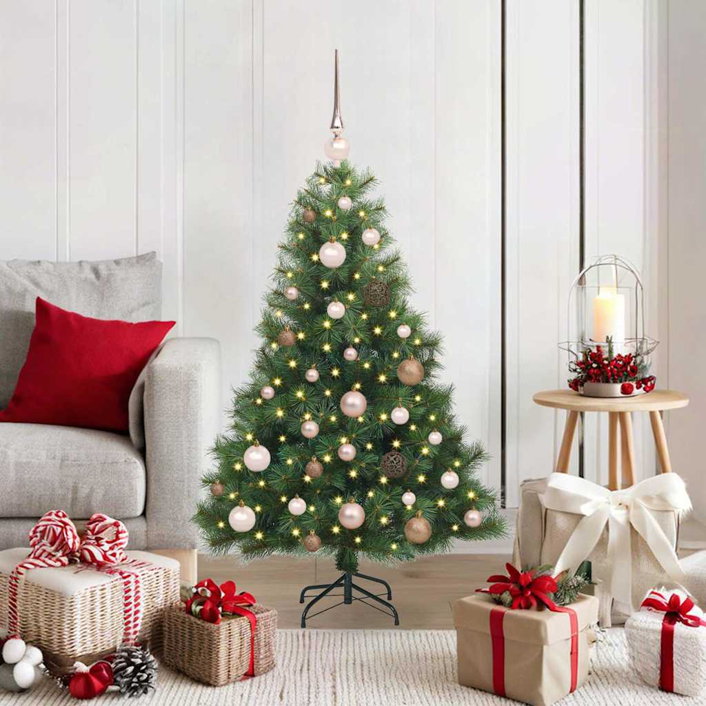 vidaXL Artificial Christmas Tree with 150 LEDs Green 120 cm PE and PVC 1