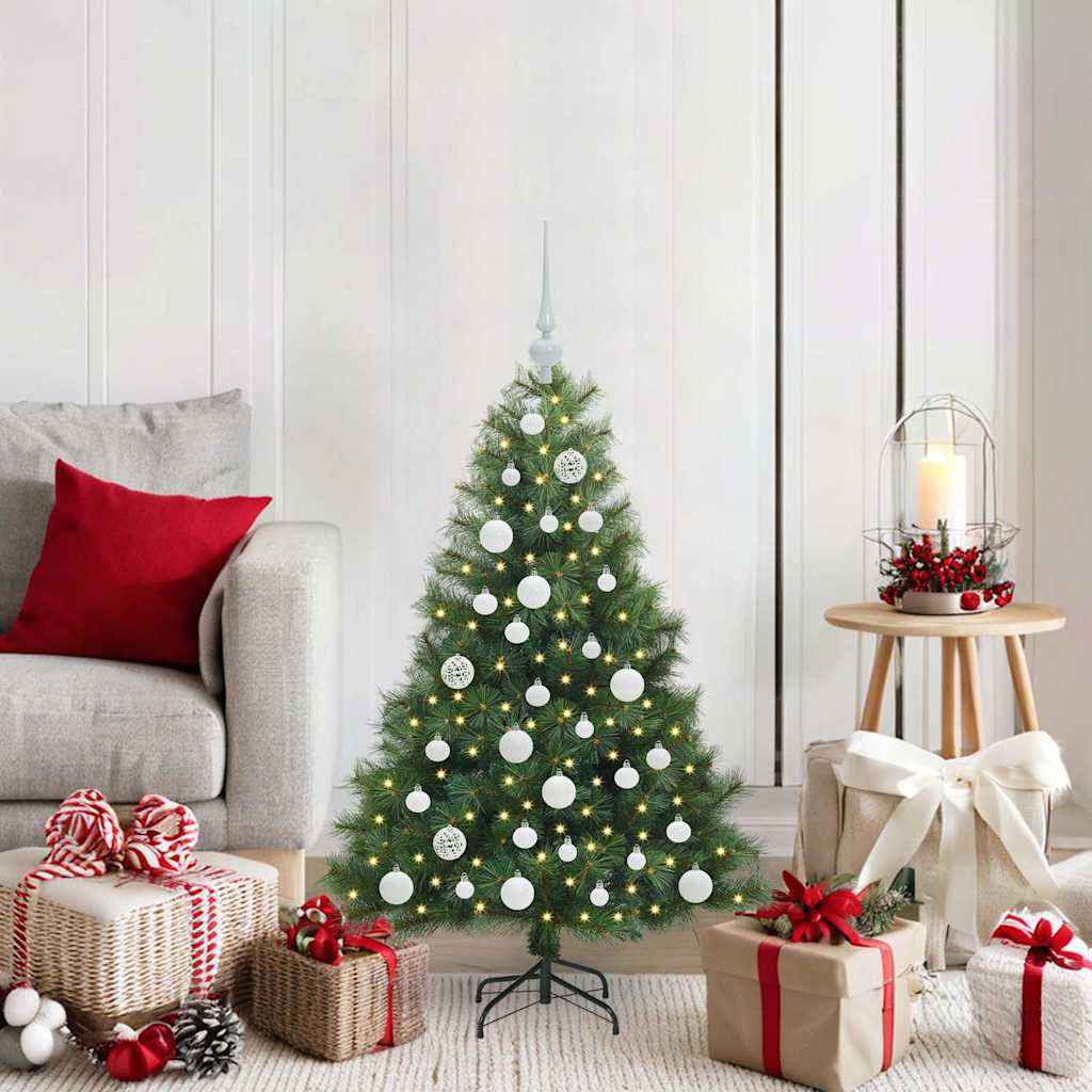 vidaXL Artificial Christmas Tree with 150 LEDs Green 120 cm PE and PVC 1